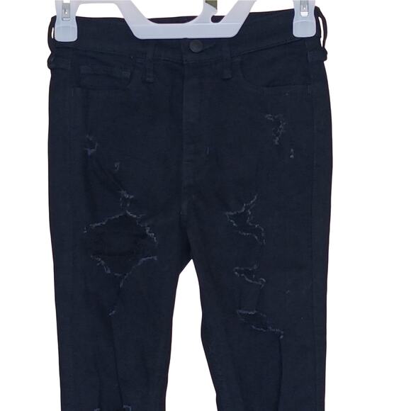 Hollister Jeans Womens 0 Short Black Distressed High Rise Super Skinny Denim - Picture 3 of 13